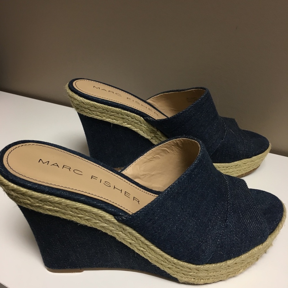Marc Fischer denim wedges